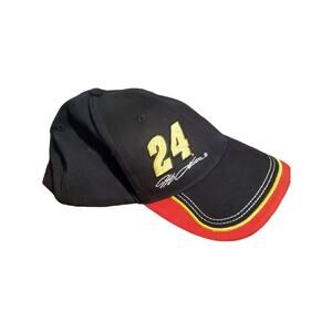 Retro Jeff Gordon #24 Cap Valvoline NASCAR Racing Baseball Hat Black EUC